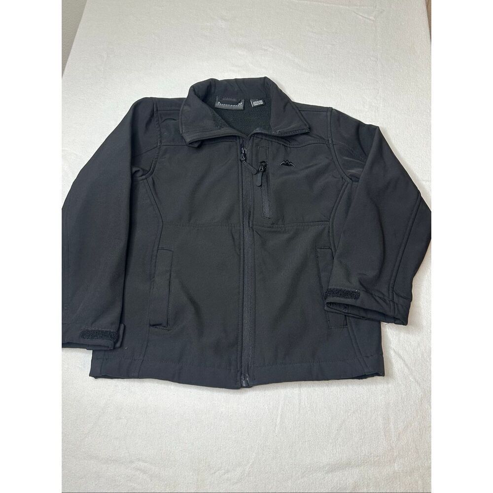 Snozu Toddler Black Performance Soft Shell Full Zip Windbreaker Jacket Size 7
